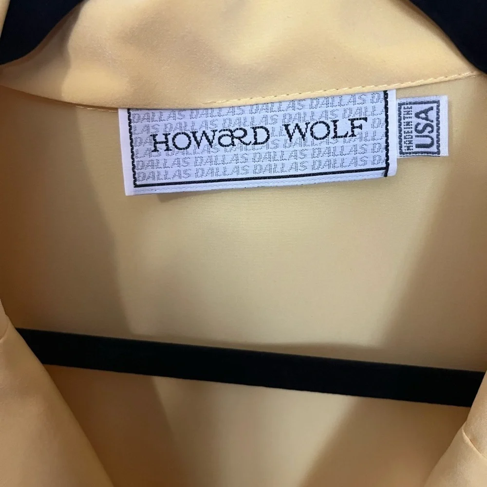 Howard Wolf Vintage Button-Up Blouse – Yellow, Classic Career Shirt, SZ: 2